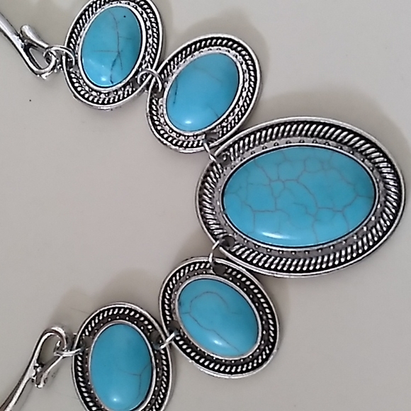 River Ride Blue Blockbuster-Necklace with earrings, Lead and Nickle free - Picture 2 of 6